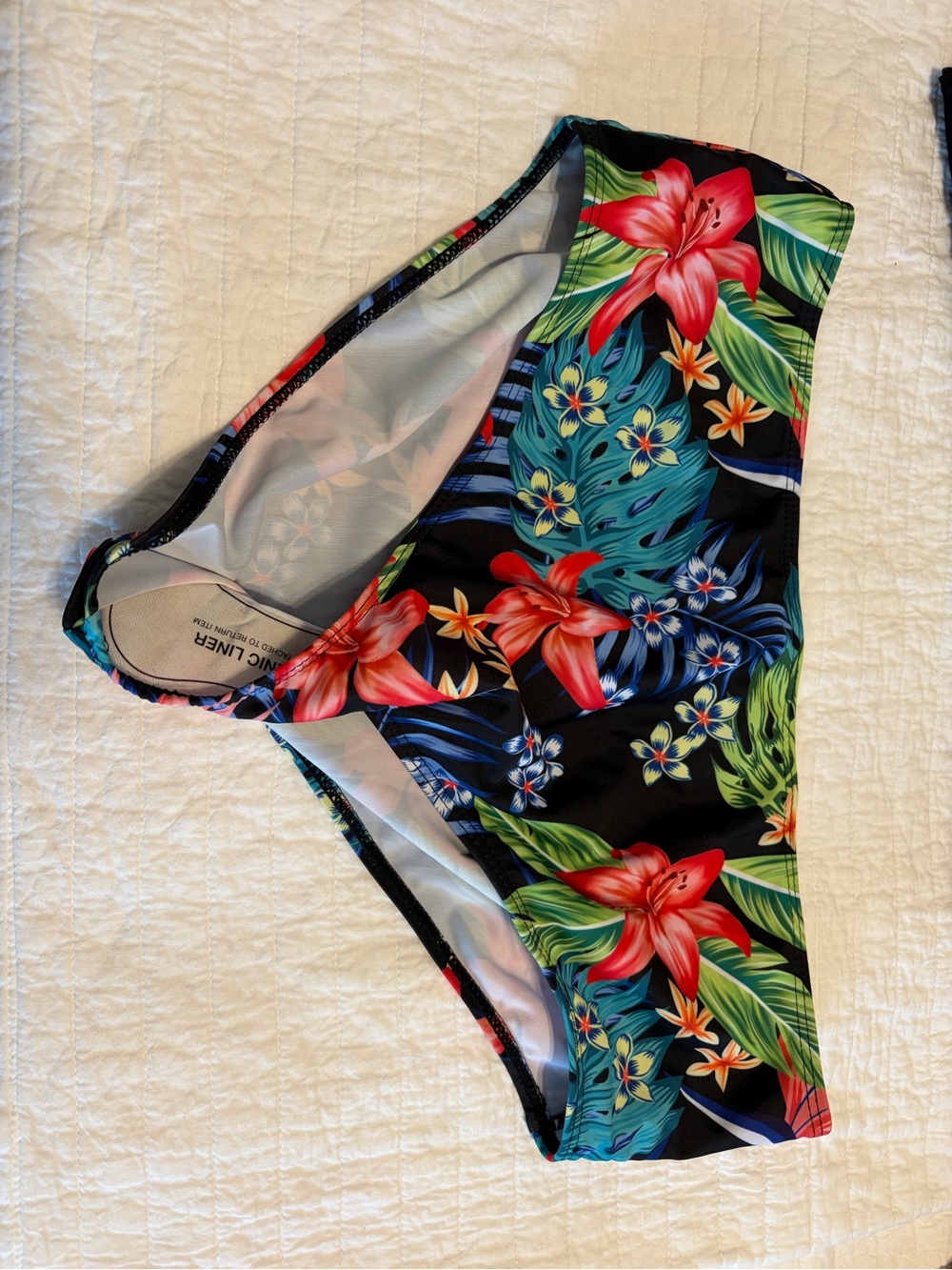 Tropical Floral Swimdress - Black Base with Bright Flowers 2 pc - Picture 3 of 8